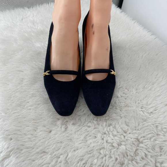 Bruno Magli Womens Italy Black Suede Leather Heels Mary Jane Pumps Shoes Sz 8 AA - Picture 2 of 9